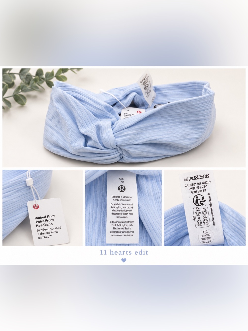 Lululemon Ribbed Nulu Twist-Front Headband Windmill Blue O/S NWT - Picture 3 of 4